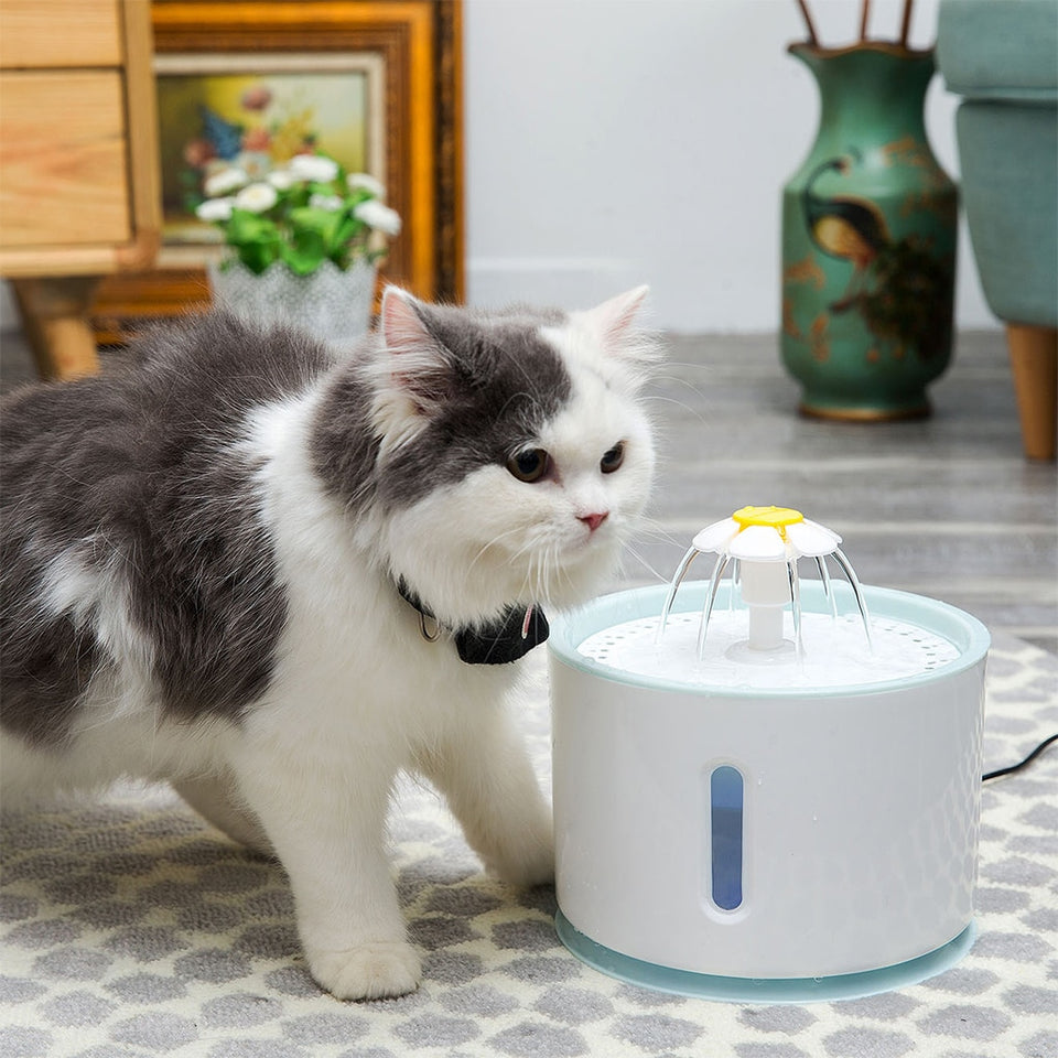 2.4L Automatic Pet Cat Water Fountain LED