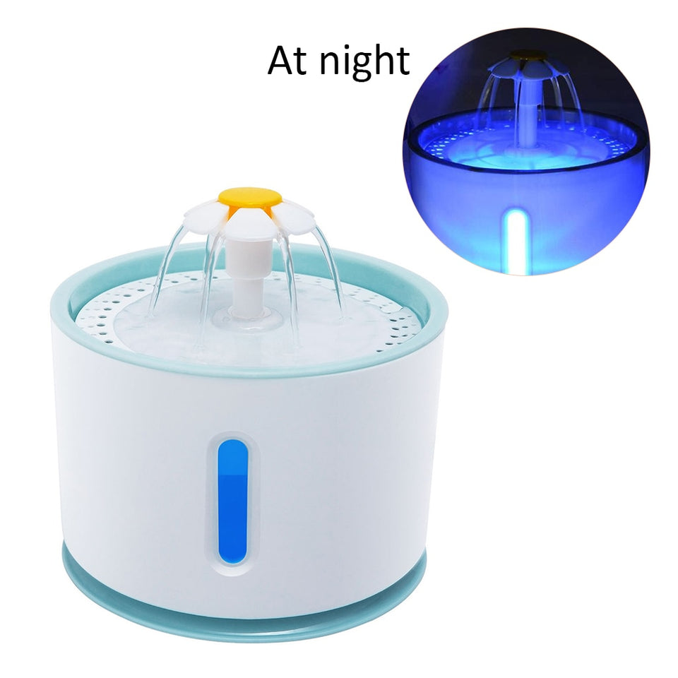 2.4L Automatic Pet Cat Water Fountain LED